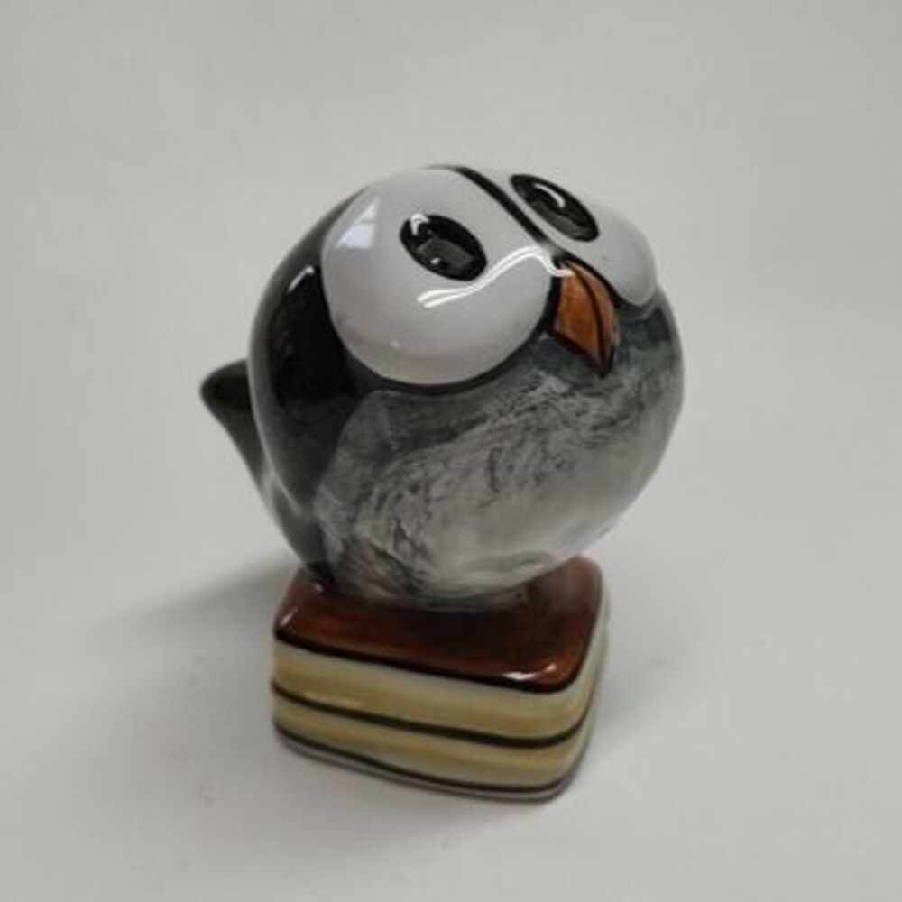 Vintage Owl Cigar Ashtray Outeiro Agueda Portugal Hand painted Figurine 3.75" T